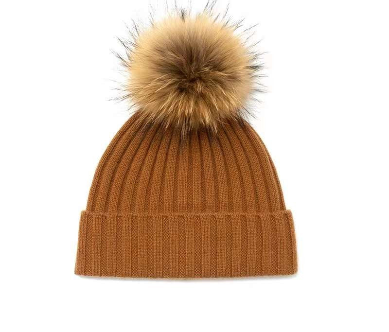 Cashmere Pompom Beanie