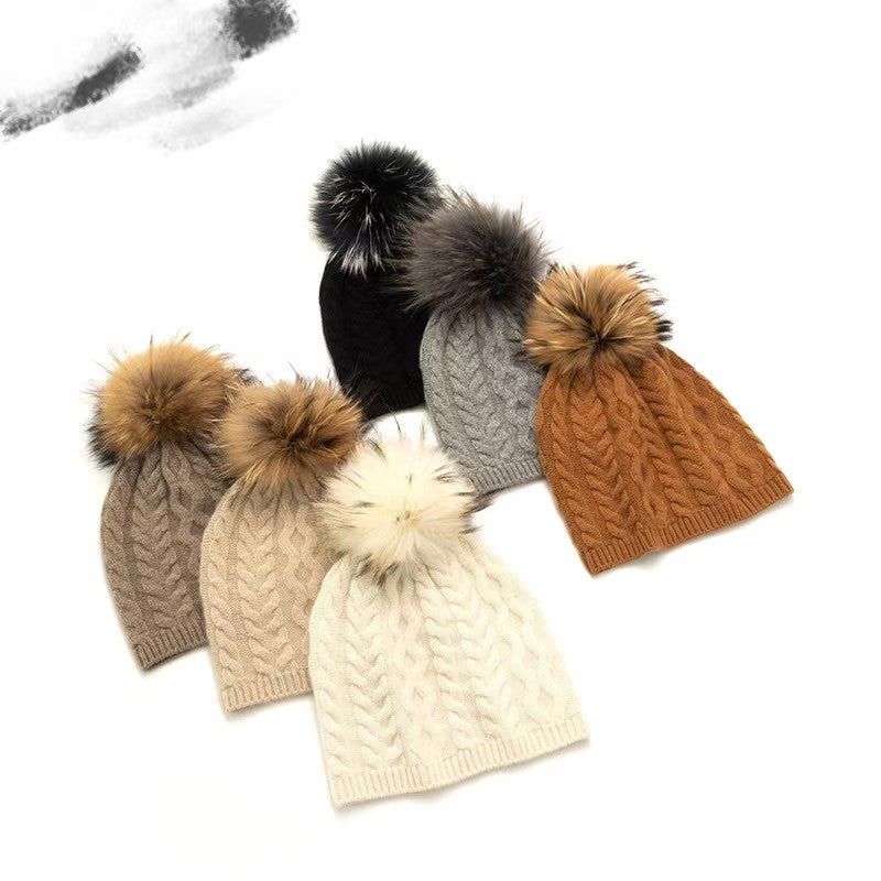 Cashmere Pompom Beanie