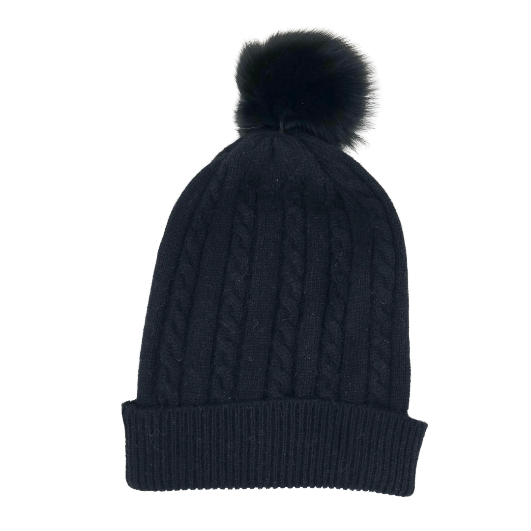 Cashmere Pompom Beanie