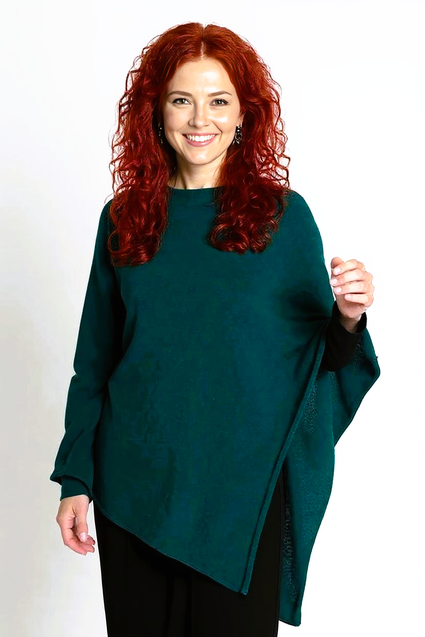 Short Cashmere Poncho - Slim Fit