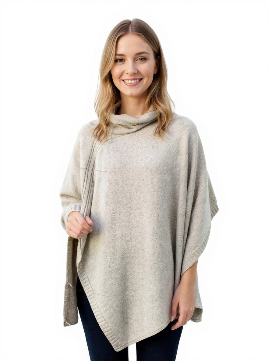 Short Cashmere Poncho - Slim Fit