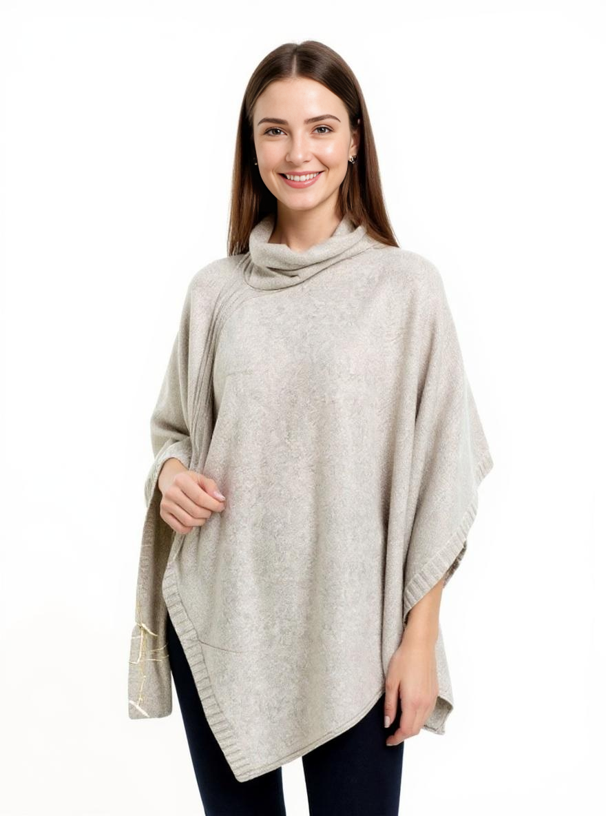 Short Cashmere Poncho - Slim Fit