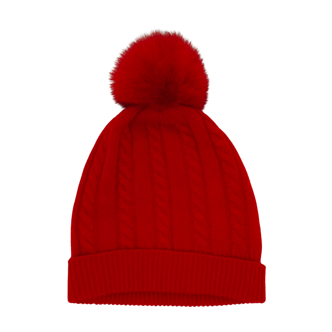 Cashmere Pompom Beanie