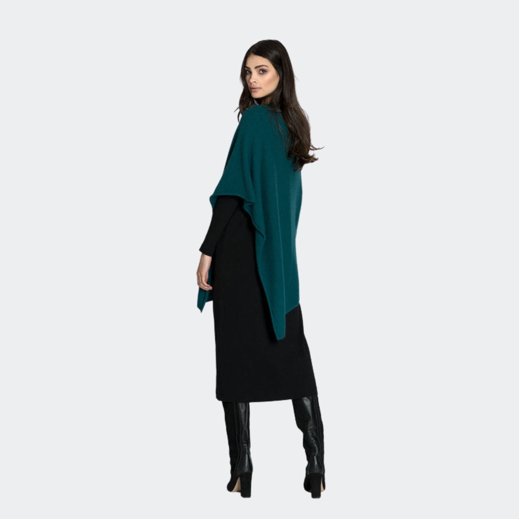Short Cashmere Poncho - Boxy Fit