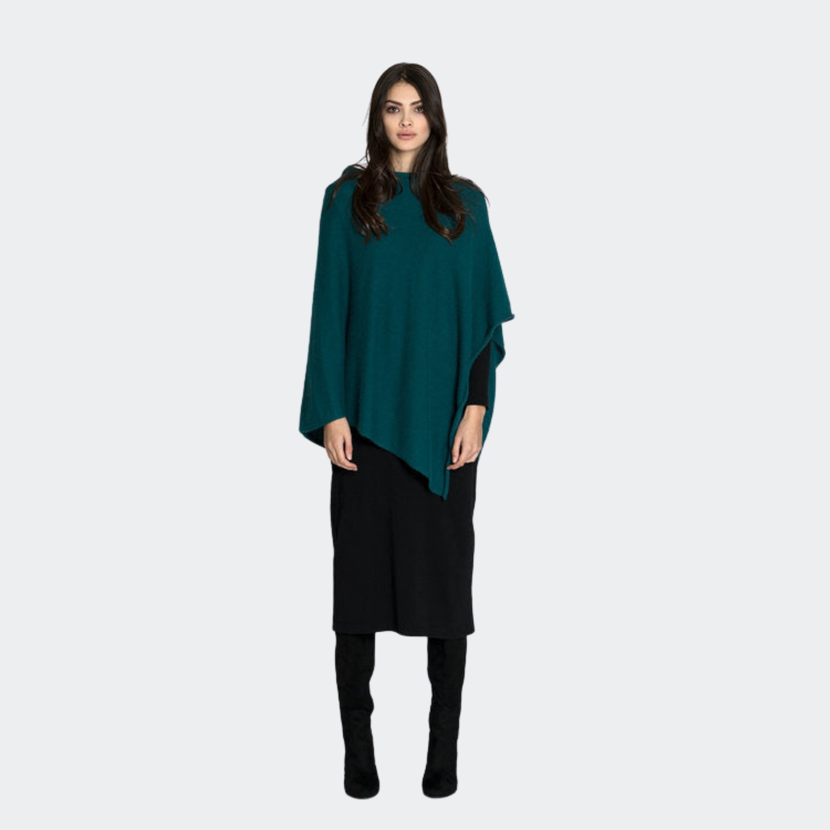 Short Cashmere Poncho - Boxy Fit