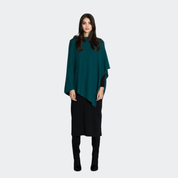 Short Cashmere Poncho - Boxy Fit